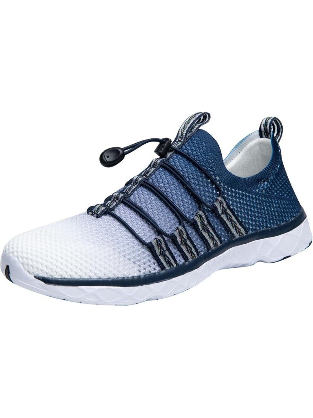 Men's Navy Blue Gradient Quick Drying Aqua Water Athletic Woven Walking Sneaker